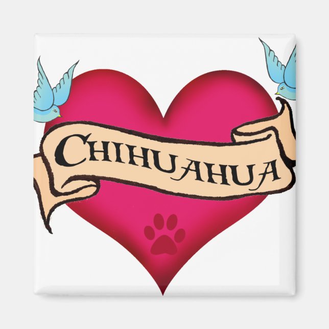 Imán Chihuahua Tattoo Heart (Frente)