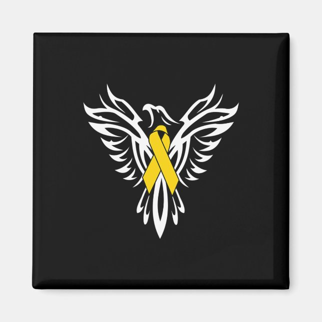 Imán Childhood Cancer Awareness Gold Ribbon Phoenix  (Frente)