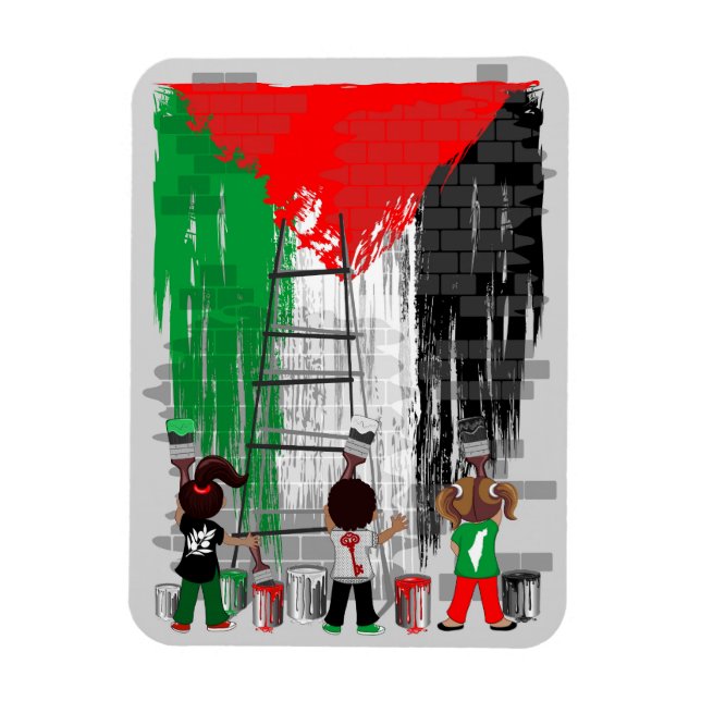 Imán Children of Gaza Painting Palestine Flag  (Vertical)