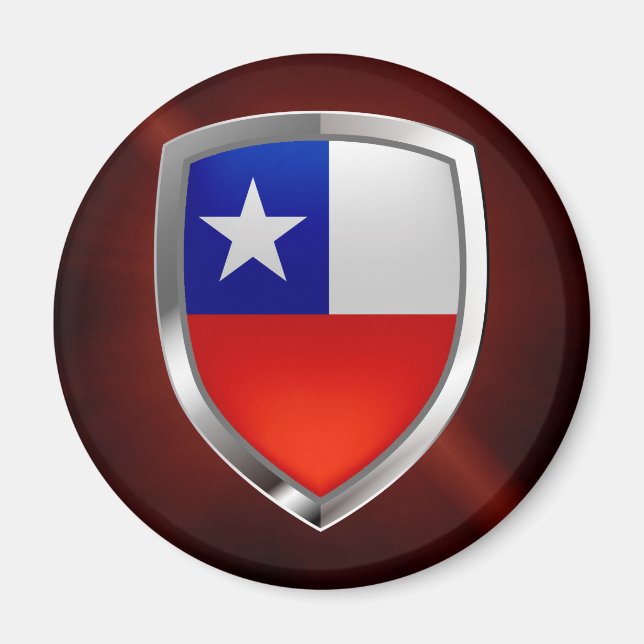 Imán Chile Emblema metálico (Frente)