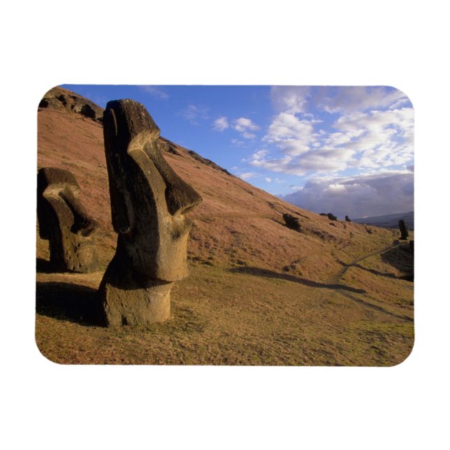 Imán Chile, Isla de Pascua. Ladera con Moai (Horizontal)