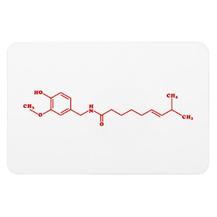 Imán Chili Capsaicin Fórmula Química Molecular