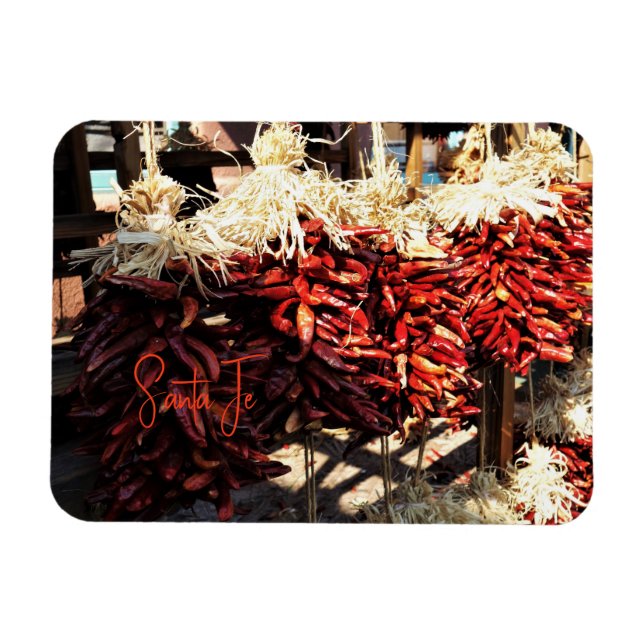 Imán Chili Ristras Santa Fe New Mexico Magnet (Horizontal)