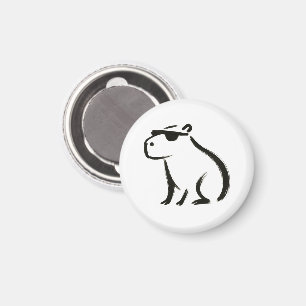 Imán Chill Capybara - Diseño de pincel de tinta en