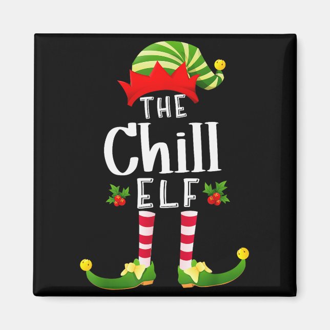 Imán Chill Christmas Elf Matching Pajama X-mas Party  (Frente)