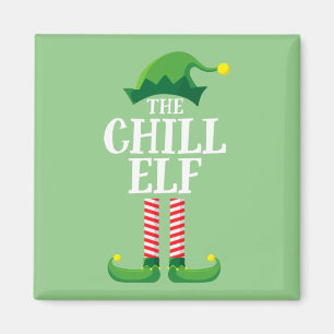 Imán Chill Elf Matching Family Group Navidad Fiesta
