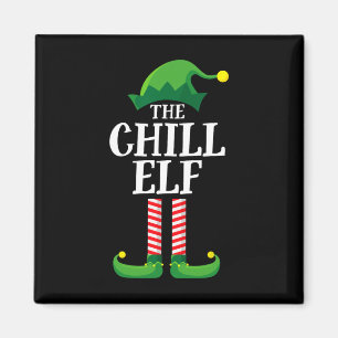 Imán Chill Elf Matching Family Group Navidad Fiesta