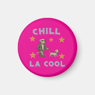 Imán Chill La Cool – Chien à Lunettes Promenant ami !!