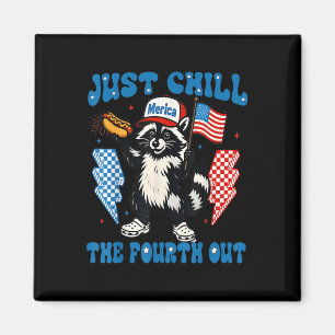 Imán Chill The Cuarto Racoon Gracioso 4 De Julio De Pat