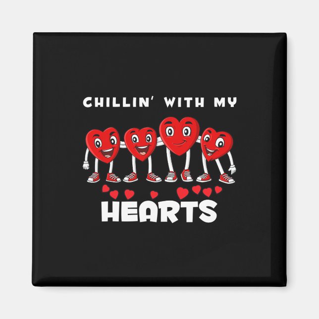 Imán Chillin Con Mi Corazón Día de San Valentín Diverti (Frente)