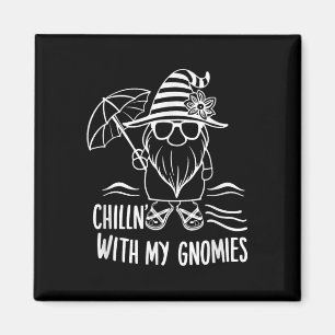 Imán Chillin Con Mi Gnomies Beach Gnome Summer Fun