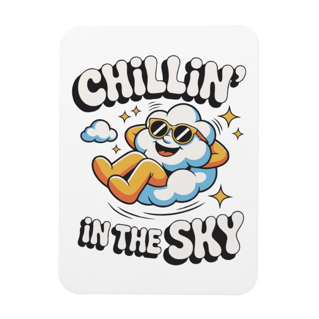 Imán Chillin' en el refrigerador de Sky Cloud Design (Vertical)