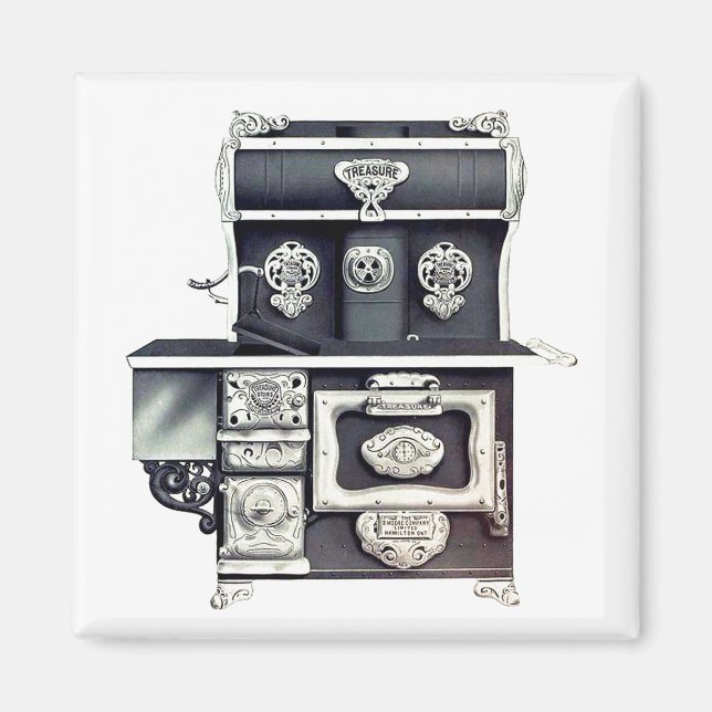 Imán Chimenea de hierro fundido victoriana negro y plat (Frente)