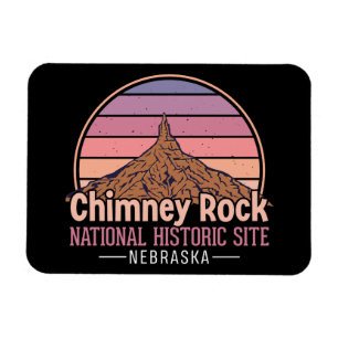 Imán Chimney Rock Nebraska Atardecer Vintage Viaje