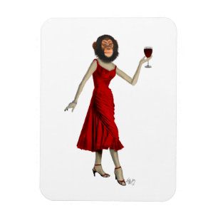 Imán Chimpancé Con Vino