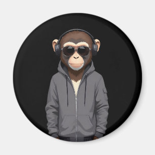 Imán Chimpanzee con el vector animal Hoodie Funny Guay