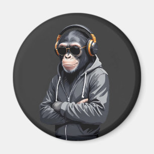 Imán Chimpanzee con el vector animal Hoodie Funny Guay