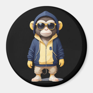 Imán Chimpanzee con el vector animal Hoodie Funny Guay