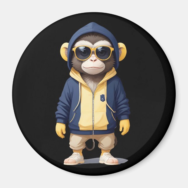 Imán Chimpanzee con el vector animal Hoodie Funny Guay (Frente)