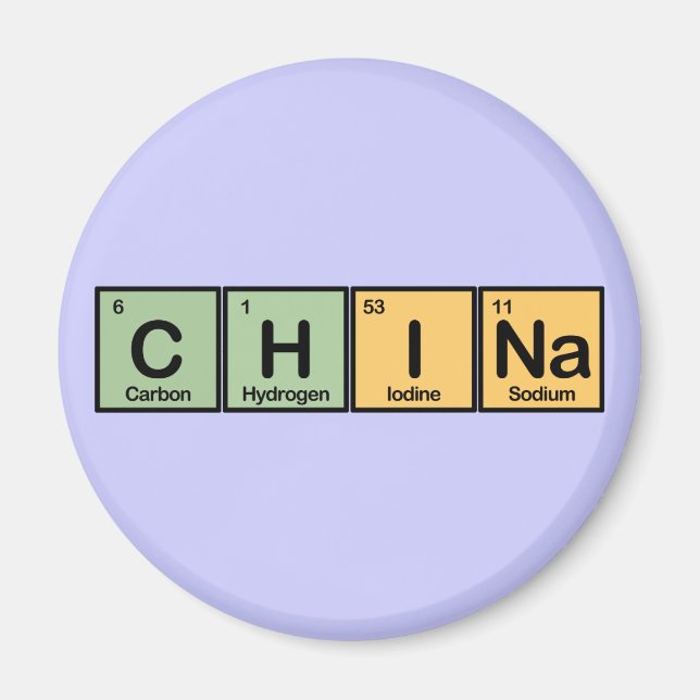 Imán China hecha de elementos (Frente)