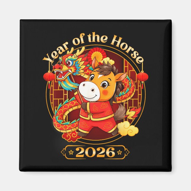 Imán Chinese New Year 2026 Clothes Boys Girls Year Of T (Frente)