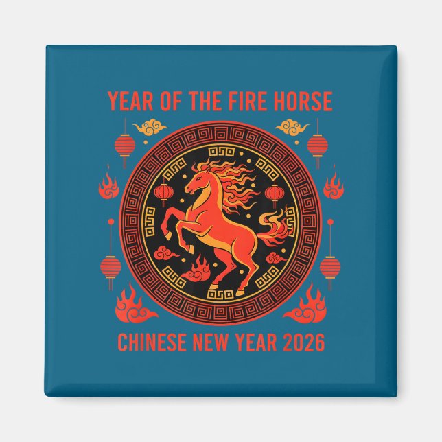 Imán Chinese New Year 2026 Year Of The Fire Horse  (Frente)
