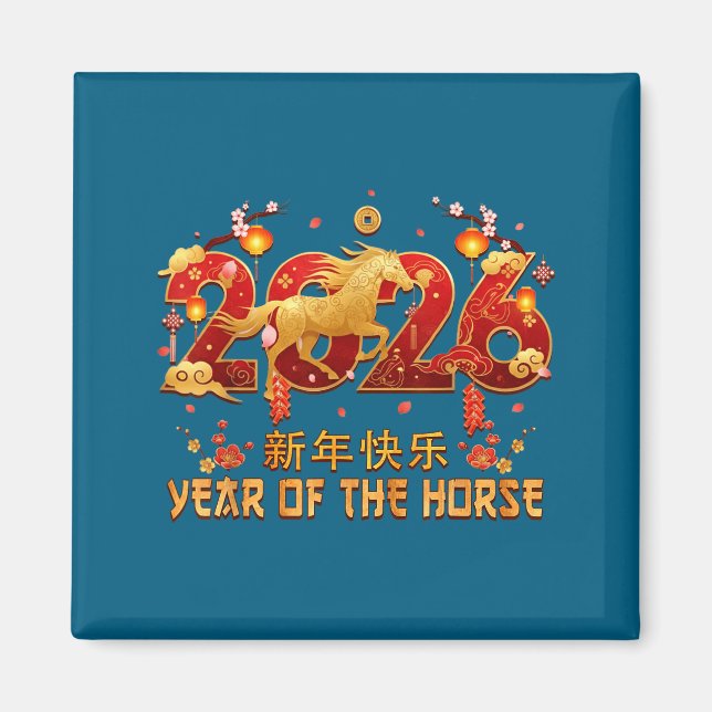 Imán Chinese New Year 2026 Year Of The Horse Tees  (Frente)