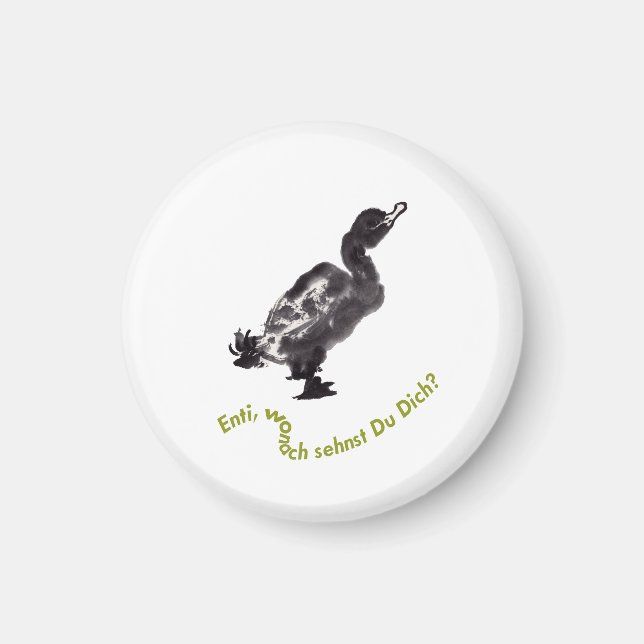 Imán Chinesische Tuschekunst mit Entenmotiv (Frente)