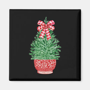 Imán Chinoiserie Árbol de Navidad Rojo Ginger Blanco Ja