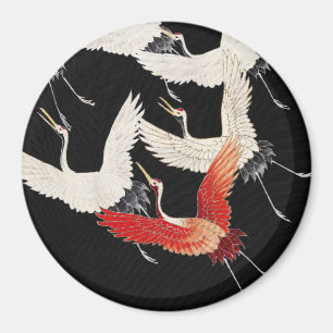 Imán Chinoiserie Grulla Voladora Zen Kimono Minimalista