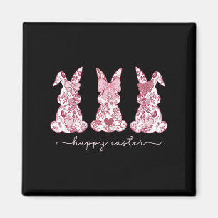 Imán Chinoiserie Semana Santa Bunny Pink Bow Coquette C