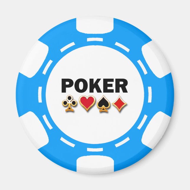 IMÁN CHIP DE POKER AZUL Y BLANCO (Frente)