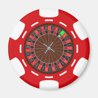 IMÁN CHIP DE POKER CON RUEDA ROULETTE