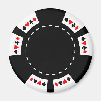 Imán Chip de póquer en blanco y negro