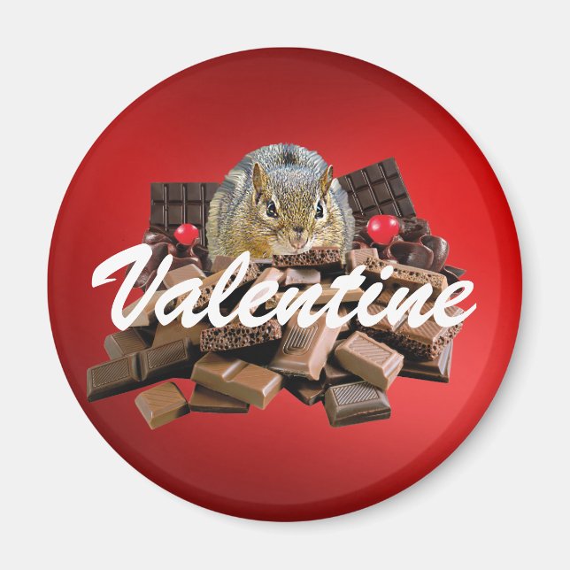 Imán Chipmunk de chocolate para el Día del personalizar (Frente)