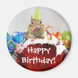 Imán Chipmunk del cumpleaños