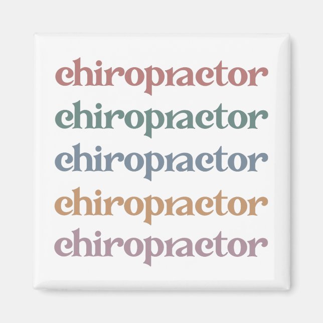 Imán Chiropractor Chiropractico Retro Regalos De Escuad (Frente)