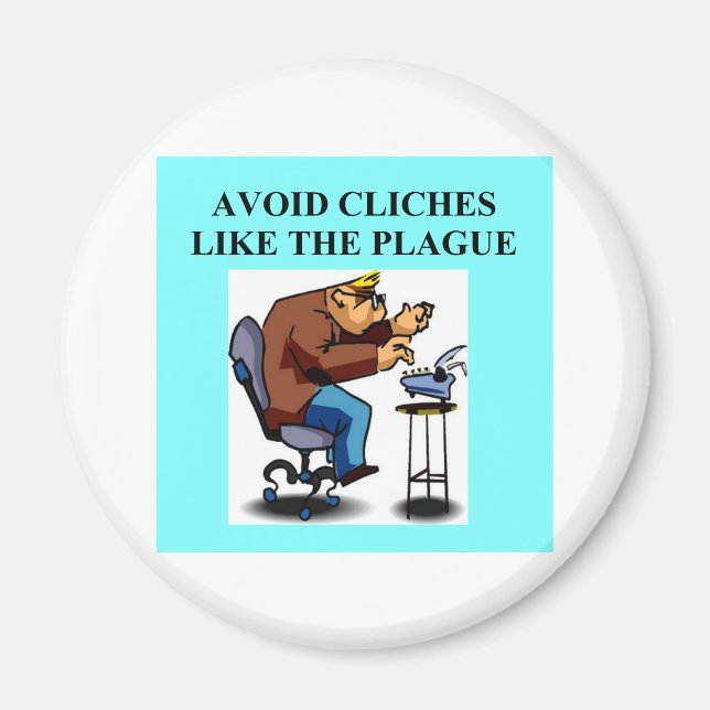 Imán CHISTE CLICHE para escritores y autores (Frente)