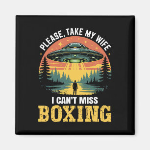 Imán Chiste De Boxeo Ufo Gracioso Para Hombres Retro De