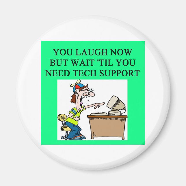 Imán chiste de soporte técnico (Frente)