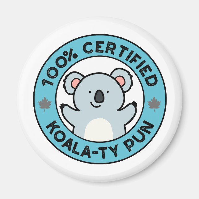 Imán Chiste divertido de koala con juego de palabras 10 (Frente)