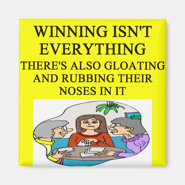 Imán chiste duplicado de bridge y jugadores (Frente)