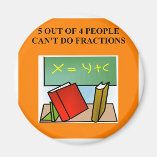 Imán chiste matemático de fracción