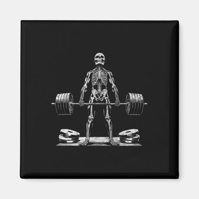 Imán Chistes de gimnasia de Halloween en Skeleton (Frente)