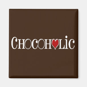 Imán Chocoholic, amante del chocolate con el corazón