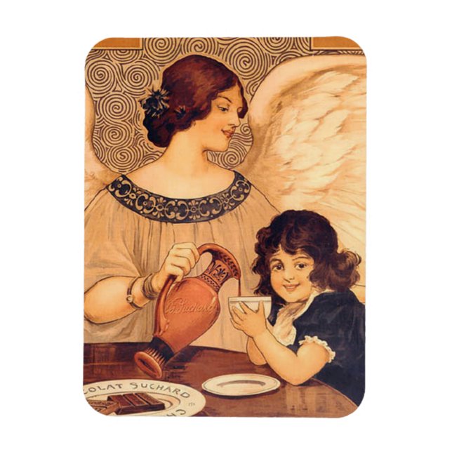 Imán Chocolate Ángel Francés Antiguo (Vertical)