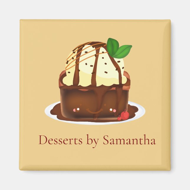 Imán Chocolate Brownie With Vanilla Ice Cream (Frente)