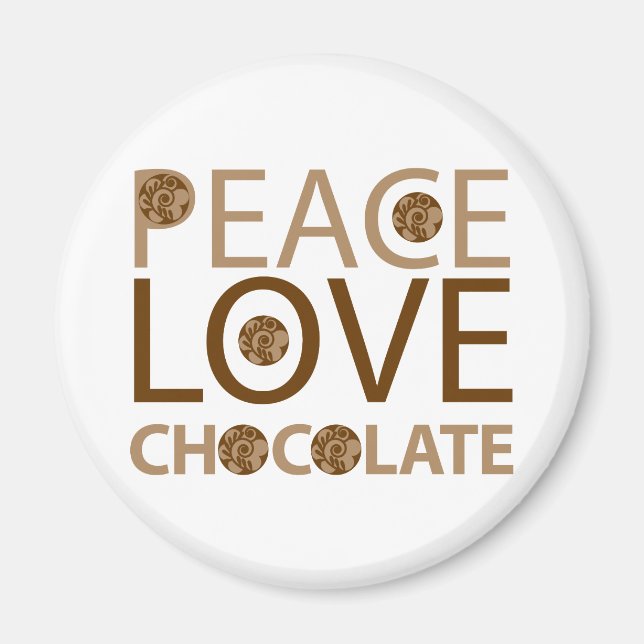 Imán Chocolate de amor por la paz (Frente)