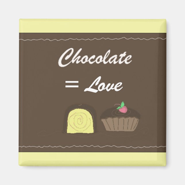 Imán Chocolate Es Igual a Amor (Frente)