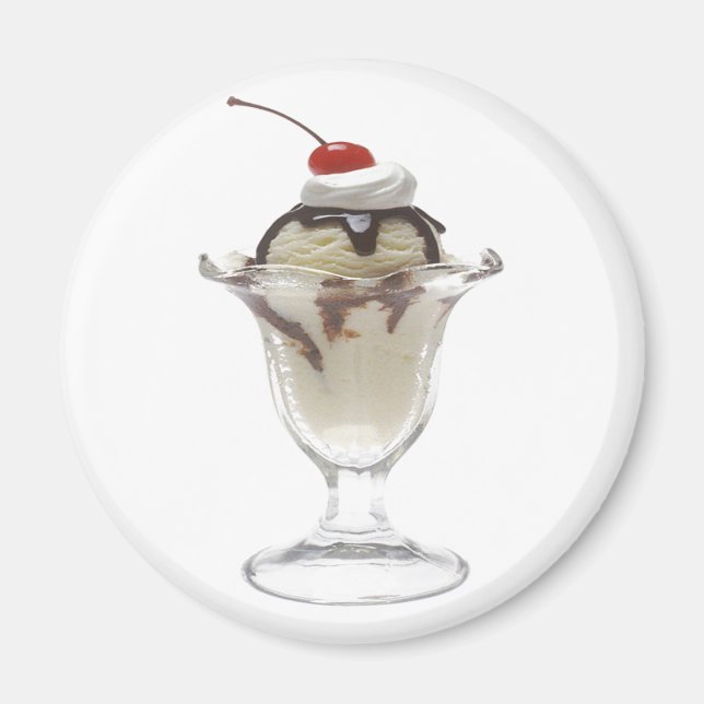 Imán Chocolate Ice Cream Sundae (Frente)